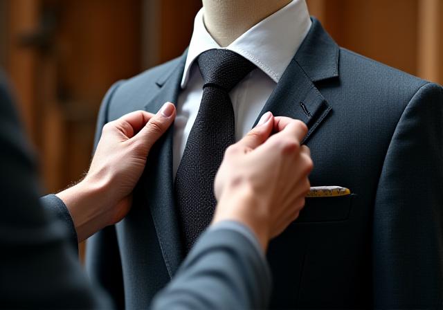 Kleermaker werkt aan een pak